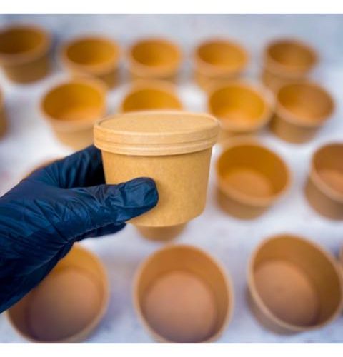 8oz Kraft Food Cup with kraft lid (10pcs/pack)