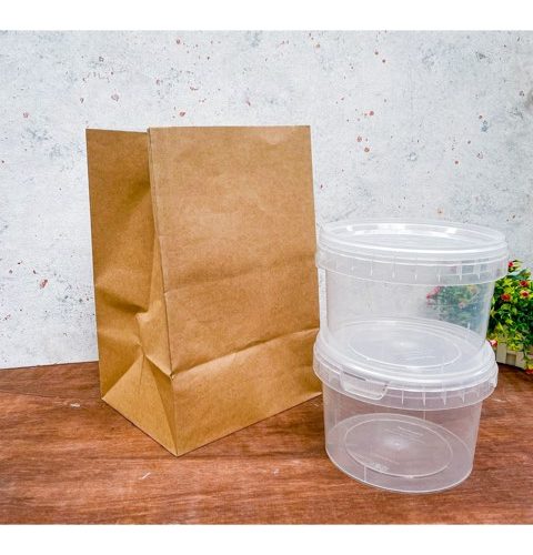 MEDIUM WIDE BROWN PAPER BAGS WITHOUT HANDLE