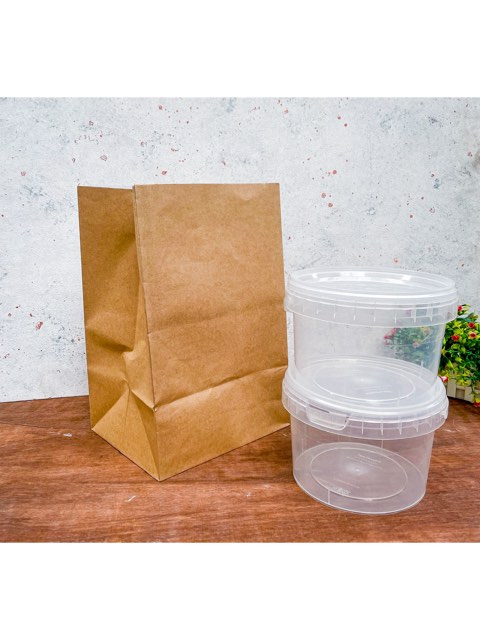 MEDIUM WIDE BROWN PAPER BAGS WITHOUT HANDLE