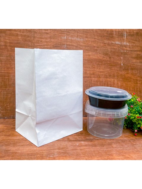 Medium Wide White Paper Bags Without Handle