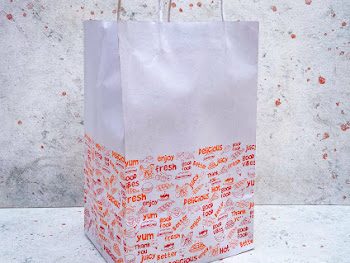 GNR MEDIUM WIDE PAPER BAGS WITH HANDLE (WHITE & COLORED)