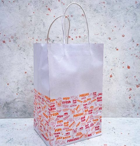 Gnr Medium Wide Paper Bags With Handle (White/Colored) - 10pcs/pack