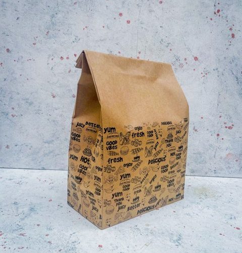 Gnr Medium Slim Paper Bags Without Handle (Kraft/Black) (10pcs/pack)