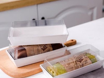 WHITE RECTANGULAR PASTRY BOX