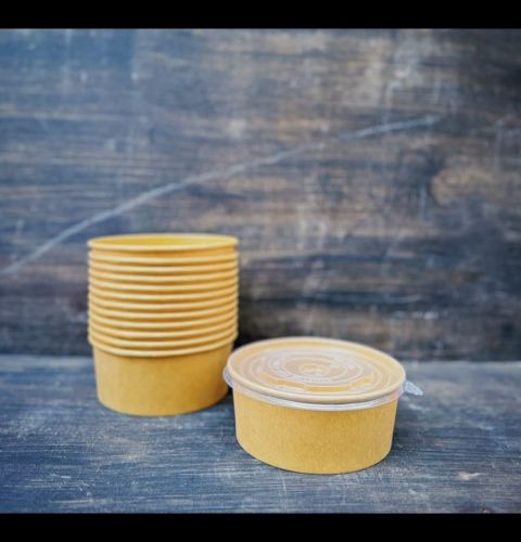 750ML Round Kraft Bowl With Clear Cover (10pcs/pack)