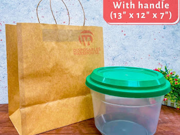 LARGE BROWN PAPER BAGS WITH HANDLE
