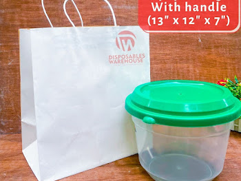 LARGE WHITE PAPER BAG WITH HANDLE