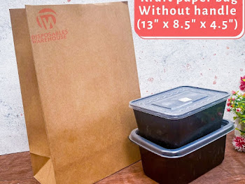 MEDIUM SLIM BROWN PAPER BAG WITHOUT HANDLE