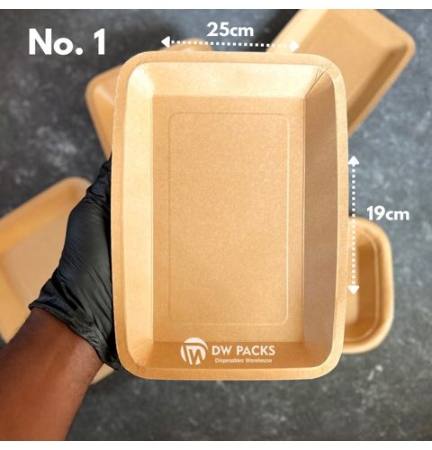 Disposable Kraft Tray (No. 1) - 20pcs/pack