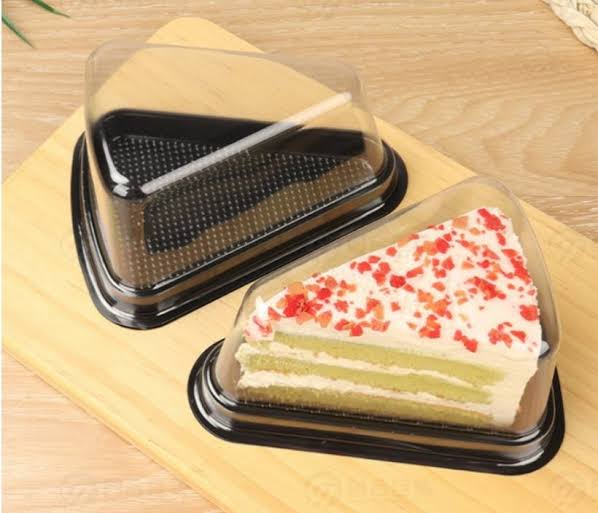 Cake Slice Pack With Black Base - 25pcs/pack