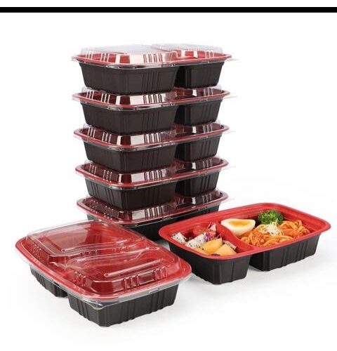 1000Ml 2 Compartment Red Pack