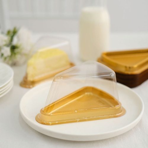 Cake Slice Pack With Gold Base - 25pcs/pack