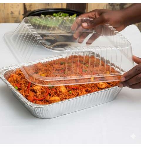 SMALL FOIL TRAYS WITH DOME CLEAR COVER (4 LITRES)