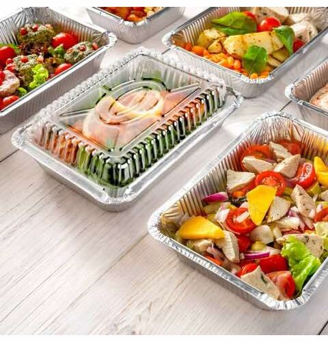 1 LITRE FOIL PAN WITH CLEAR LID - 10pcs/pack