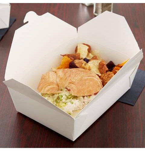 1200ML WHITE LUNCH BOXES - 50pcs/pack