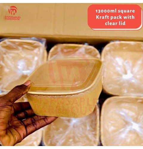 1300ml Square Kraft box(10pcs/pack)