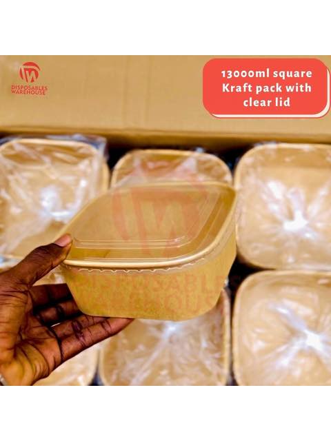 1300ml Square Kraft box(10pcs/pack)