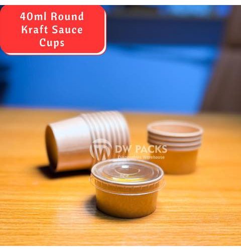 40ml Round Kraft sauce cup - 20pcs/pack