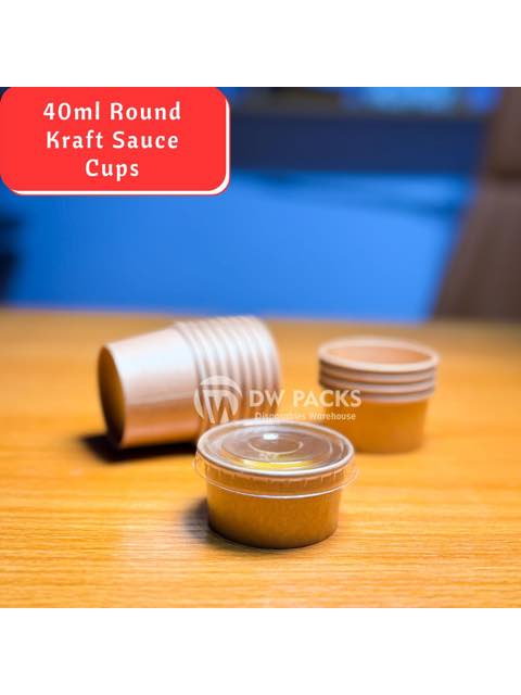 40ml Round Kraft sauce cup - 20pcs/pack