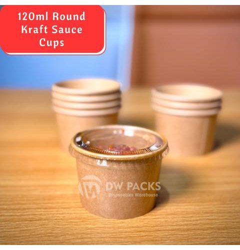 120ml Round Kraft sauce cup - 20pcs/pack