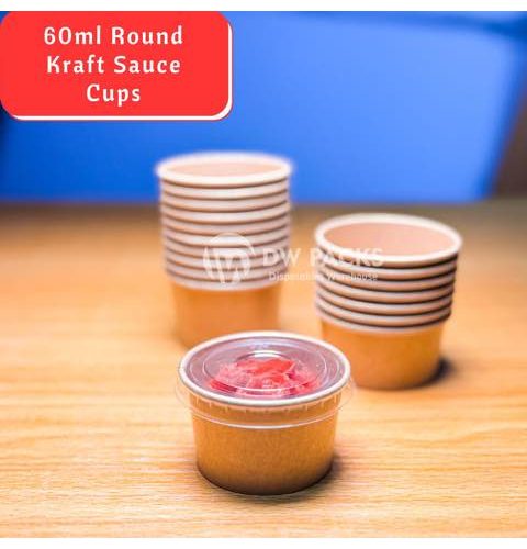 60ml Round Kraft sauce cup - 20pcs/pack