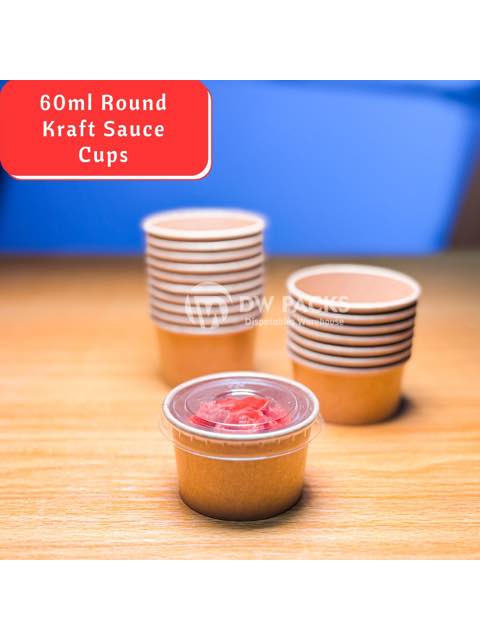 60ml Round Kraft sauce cup - 20pcs/pack