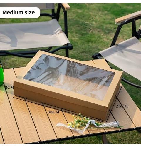 Kraft Platter Box with window (25x36cm) (Foreign)