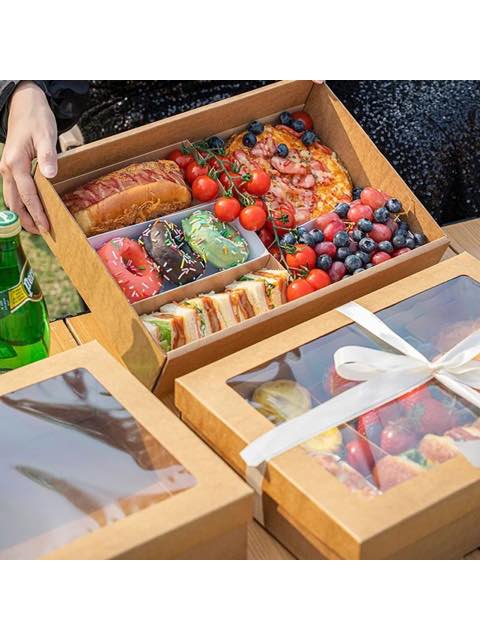 Kraft Platter Box with window (25x36cm) (Foreign) - Image 3