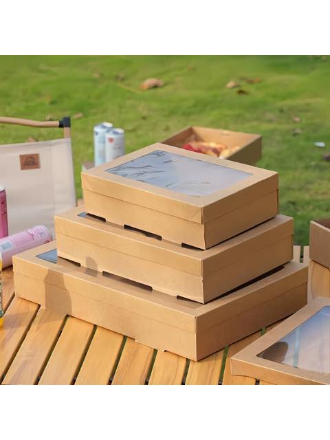 Kraft Platter Box with window (20x30cm) (Foreign) - Image 3