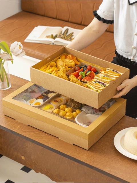 Kraft Platter Box with window (20x30cm) (Foreign) - Image 2
