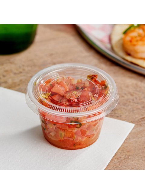4oz Clear Sauce Cups With Detached Lid (120ML) - 50pcs/pack