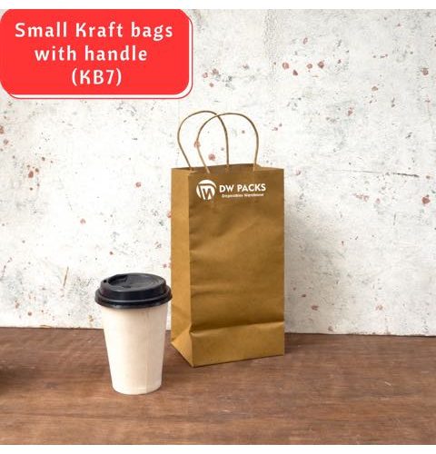 Medium Kraft paper bag with handle KB7 - 10pcs/pack