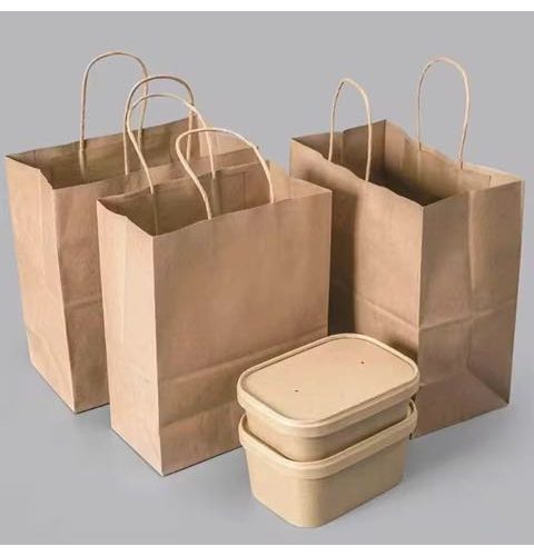 Medium Kraft paper bag with handle KB2 - 10pcs/pack
