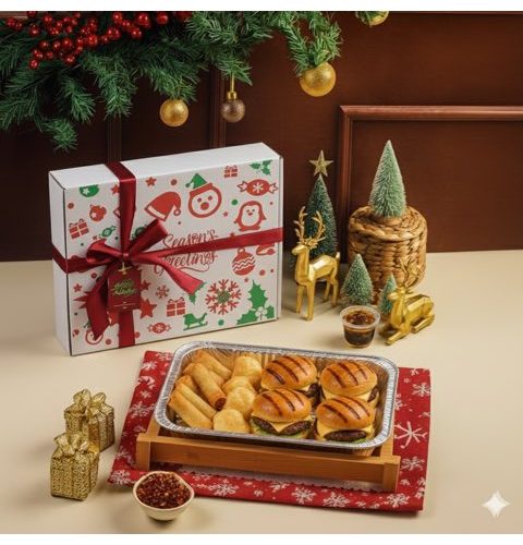 CHRISTMAS 17 INCHES WHITE CARTON BOX (17" x 11" x 3")