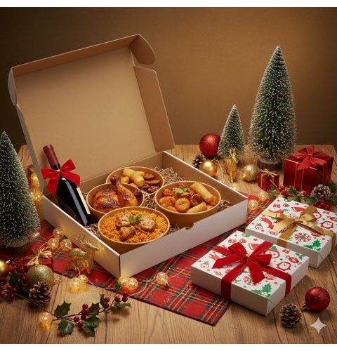 CHRISTMAS 14 INCHES WHITE CARTON BOX (14" x 12" x 3")