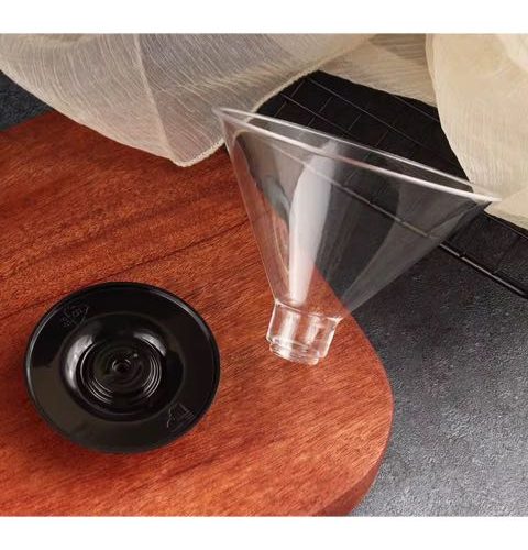 150Ml Short Mousse Acrylic Dessert Cup With Black Base - 10pcs/pk