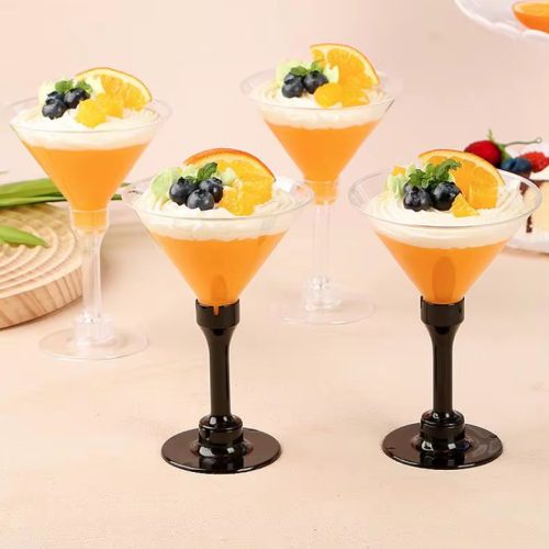150ML Acrylic cocktail goblet cup with Black base - 10pcs/pk