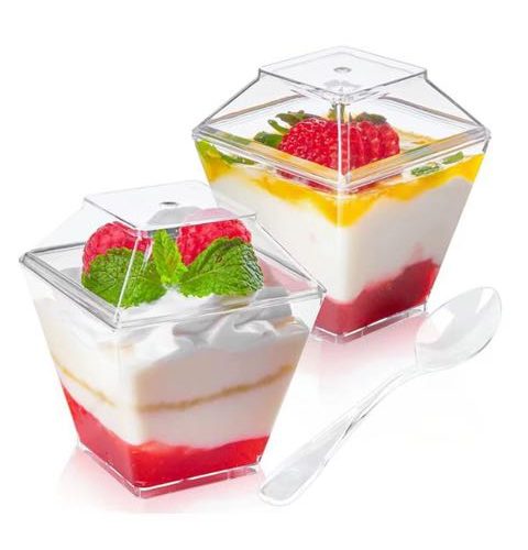 200ML Acrylic Dessert Cup With Lid (25pcs/pack)