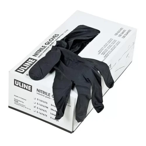 BLACK NITRILE GLOVES Large