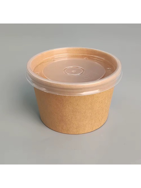 12oz Kraft Food Cup with clear lid