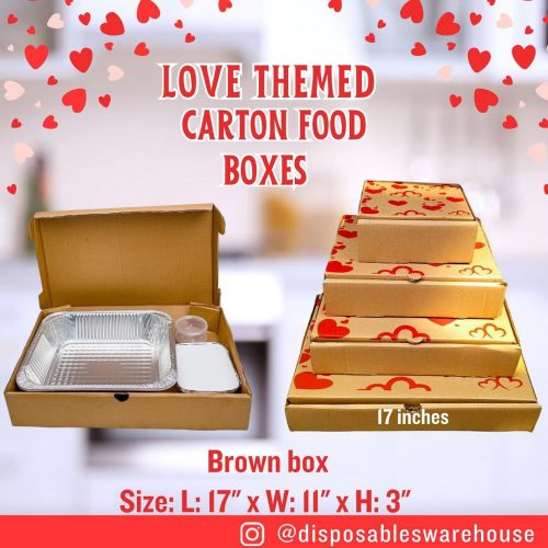 LOVE THEMED 17 INCHES BROWN  CARTON BOX (17" x 11" x 3")