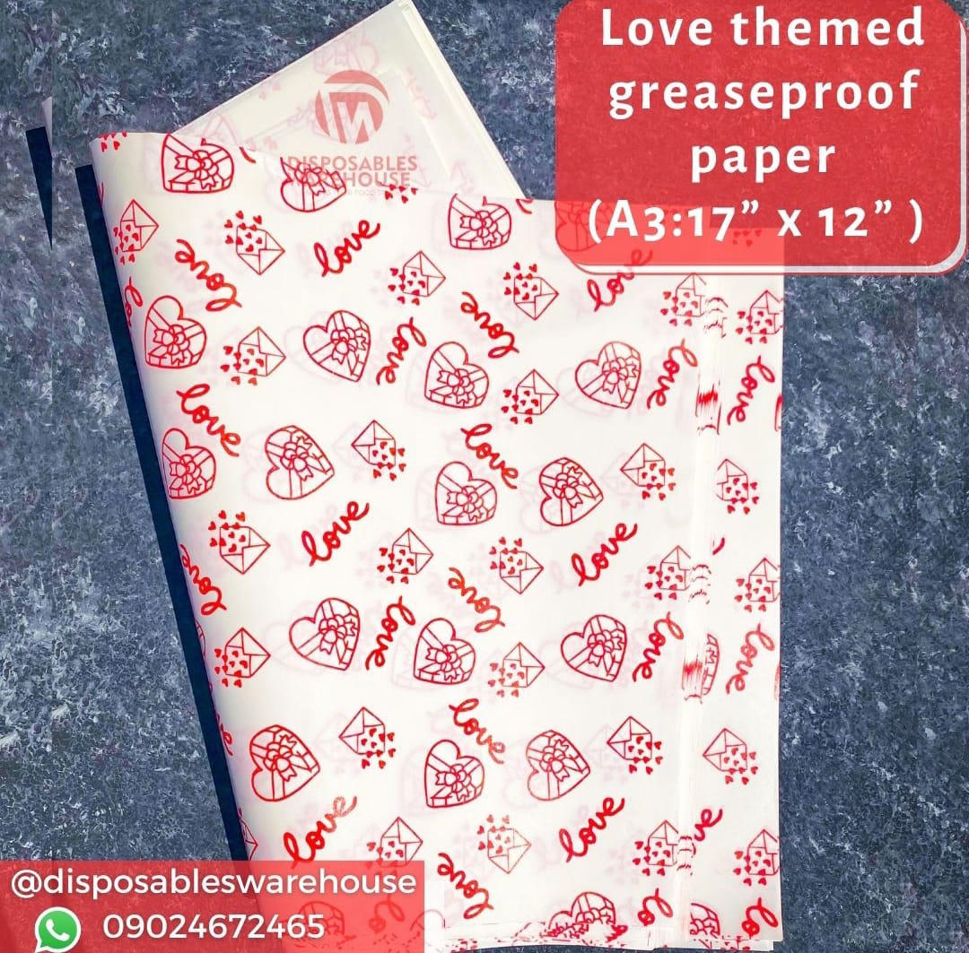 Love Themed Greaseproof Paper (A3 Size) (25pcs/pack)